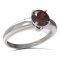BG prsten s kulatým kamenem 473-I - Kov: Stříbro 925 - rhodium, Kámen: Granát