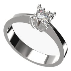 BG zlatý prstýnek 762 Bílé zlato - 585 Diamant