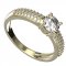 BG zlatý diamantový prstýnek 1447 /zásnubní-snubní/ - Kov: Bílé zlato 585, Kámen: Diamant lab-grown