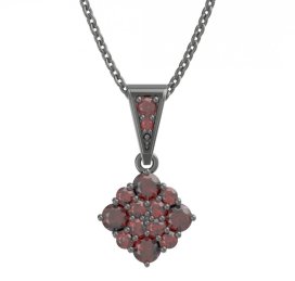 BG přívěšek 317 Stříbro 925 - ruthenium (30-90dní) Granát