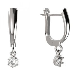 BG zlaté náušnice 1293 Bílé zlato - 585 Diamant