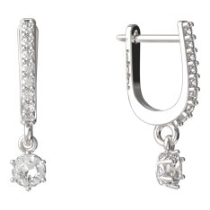 BG zlaté náušnice 1293 Bílé zlato - 585 Diamant