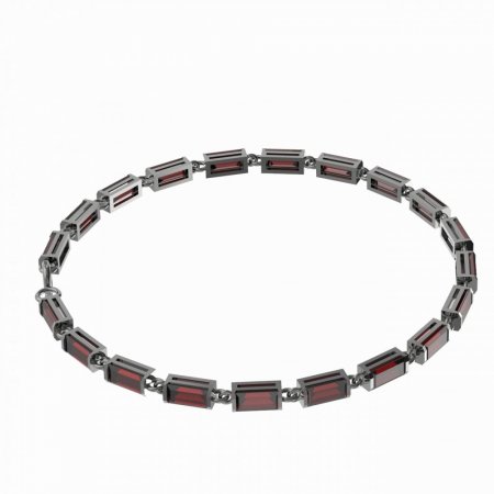 BG bracelet 536 - Metal: Silver 925 - ruthenium, Stone: Moldavite