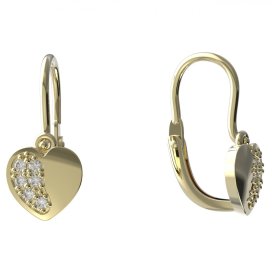 BeKid dětské náušnice srdíčko 1406 Žluté zlato - 585 Diamant