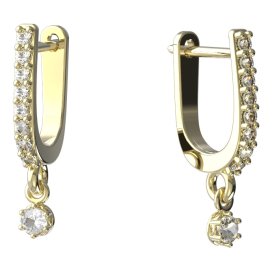 BG zlaté náušnice 1292 Žluté zlato - 585 Diamant