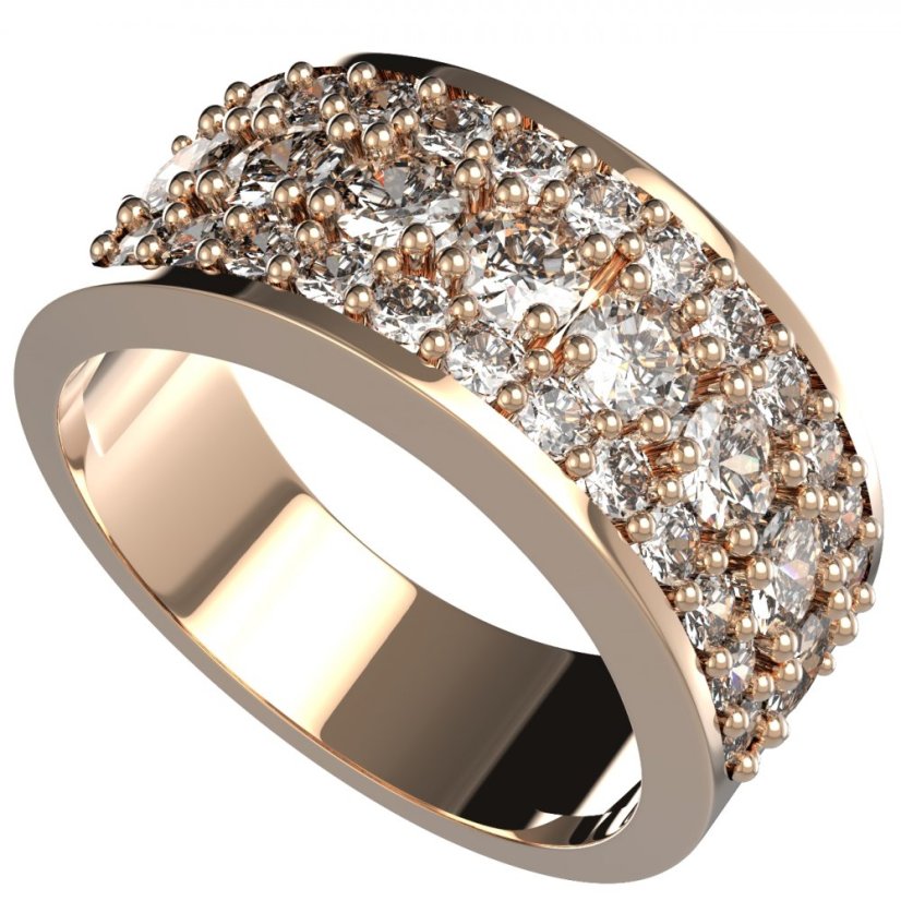 BG zlatý diamantový prstýnek 268 Růžové zlato 585 (30-90dní) Diamant lab-grown