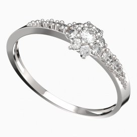 BG zlatý prstýnek 886 D Bílé zlato - 585 Diamant