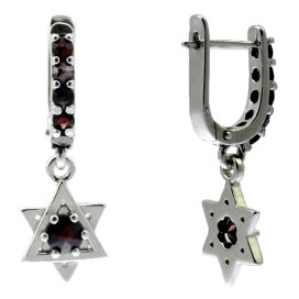 BG náušnice přírodní broušený granát   469 Bílé zlato - 585 Granát