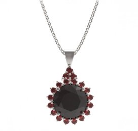 BG přívěs kruhováho tvaru 512-87 Stříbro 925 - rhodium Granát