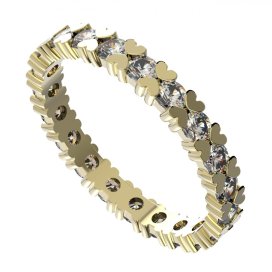 BG zlatý diamantový prstýnek 502 Žluté zlato - 585 Diamant lab-grown