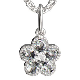BeKid dětský přívěšek kytička 856 Bílé zlato - 585 Diamant