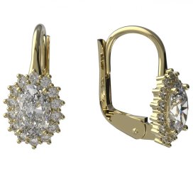 BG zlaté náušnice s lab-grown 1482 Žluté zlato - 585 Diamant lab-grown