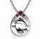 BG garnet pendant - 047 Fish - Metal: Silver 925 - ruthenium, Stone: Garnet