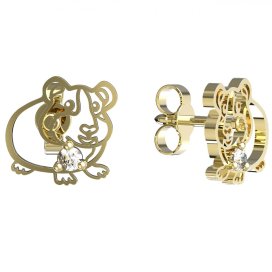 BeKid dětské náušnice morče 1204 Žluté zlato - 585 Diamant