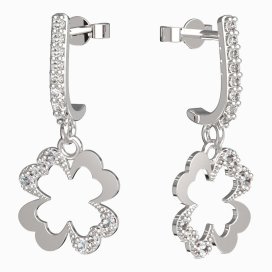 BeKid dívčí náušnice čtyřlístek 1170 Bílé zlato - 585 Diamant