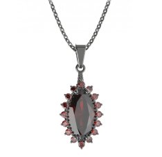 BG přívěs s centrálním oválným kamenem 513-G Stříbro 925 - ruthenium (30-90dní) Granát