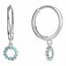 BeKid, Gold kids earrings -855 - Switching on: Circles 15 mm, Metal: White gold 585, Stone: Light blue cubic zircon