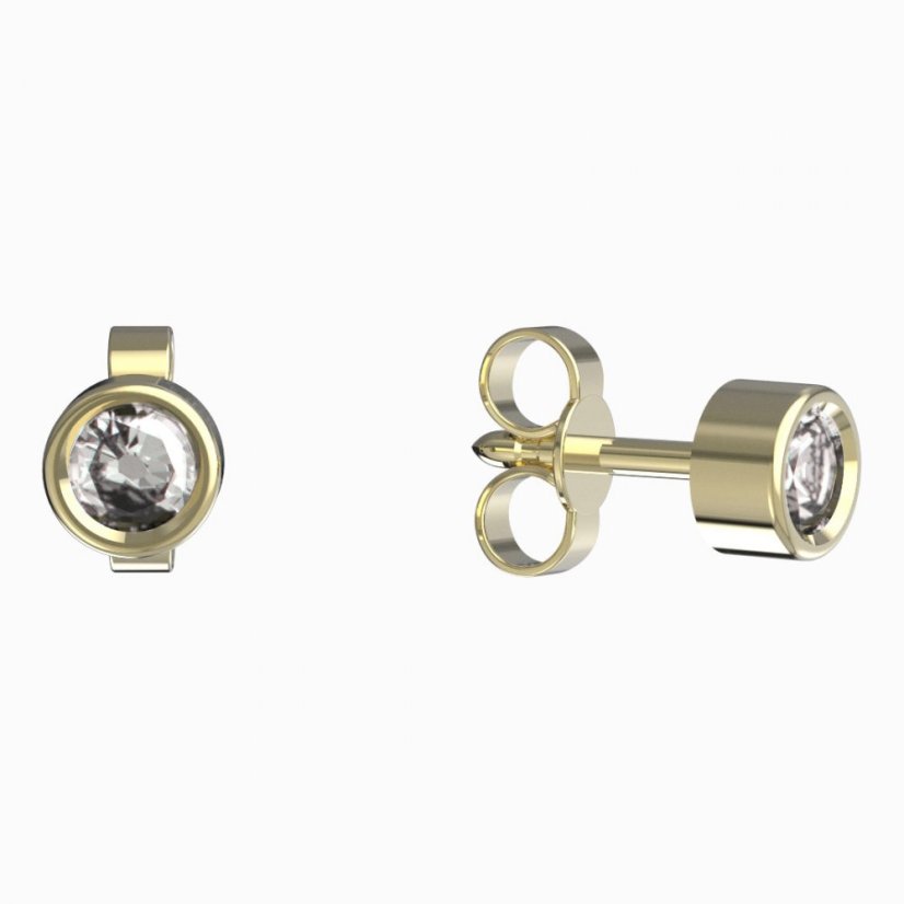 BeKid dětské náušnice 769 Žluté zlato - 585 Diamant