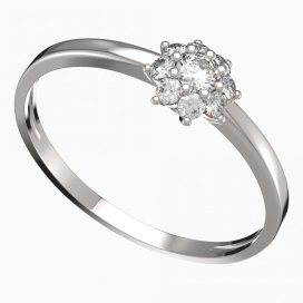 BG zlatý prstýnek 886 C Bílé zlato - 585 Diamant