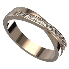 BG zlatý snubní prsten SN21 Růžové zlato 585 (30-90dní) Bílý kubický zirkon