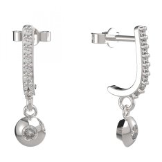 BG zlaté diamantové náušnice 732 Bílé zlato - 585 Diamant lab-grown