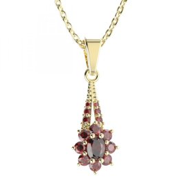 BG přívěs s centrálním oválným kamenem 627-G Stříbro 925 - pozlacené Granát