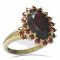 BG prsten oválný kámen 507-K - Kov: Stříbro 925 - rhodium, Kámen: Vltavín a granát