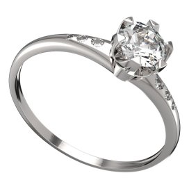 BG zlatý prstýnek 872 K Bílé zlato - 585 Diamant