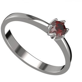 BG zlatý prstýnek s granátem nebo vltavínem 1122 Bílé zlato - 585 Granát