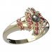 BG ring - pearl 537-K - Metal: Yellow gold 585, Stone: Garnet and pearl