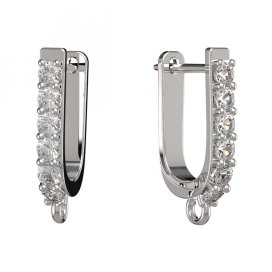 BG zlatý závěs dámské náušnice /94 Bílé zlato - 585 Bílý kubický zirkon