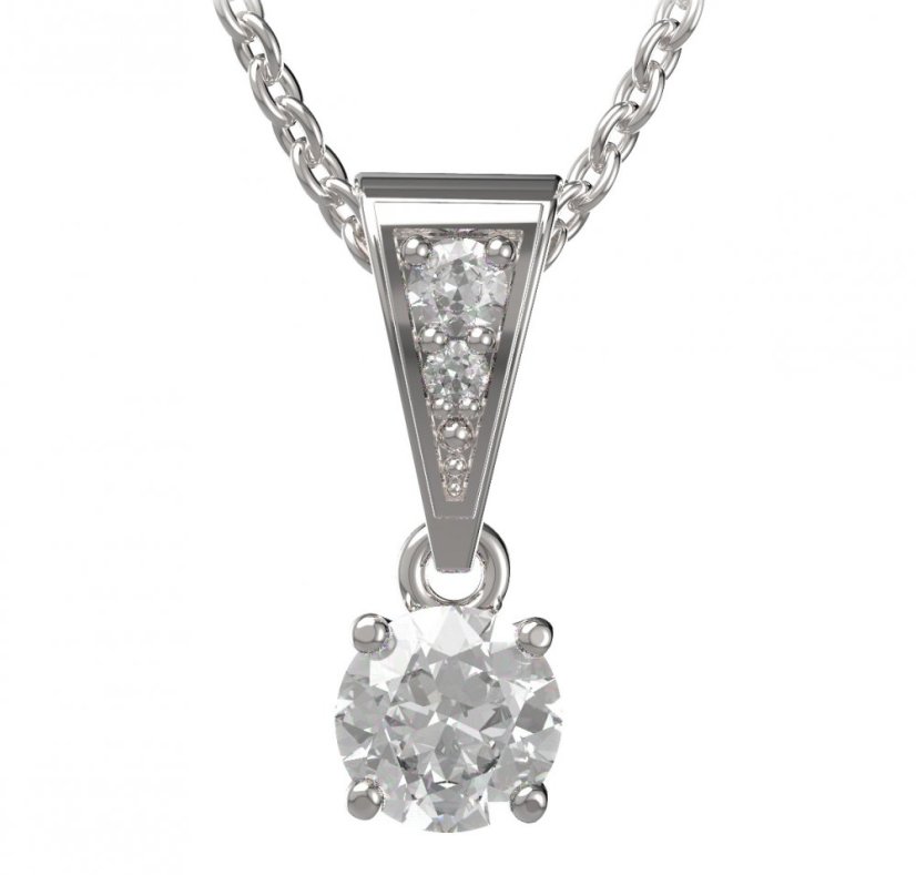 BG zlatý přívěšek  726 Bílé zlato - 585 Diamant