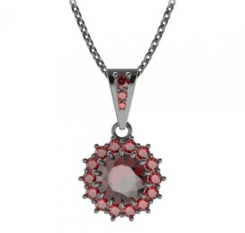 BG přívěs kulatý 096-2 Stříbro 925 - ruthenium (30-90dní) Granát