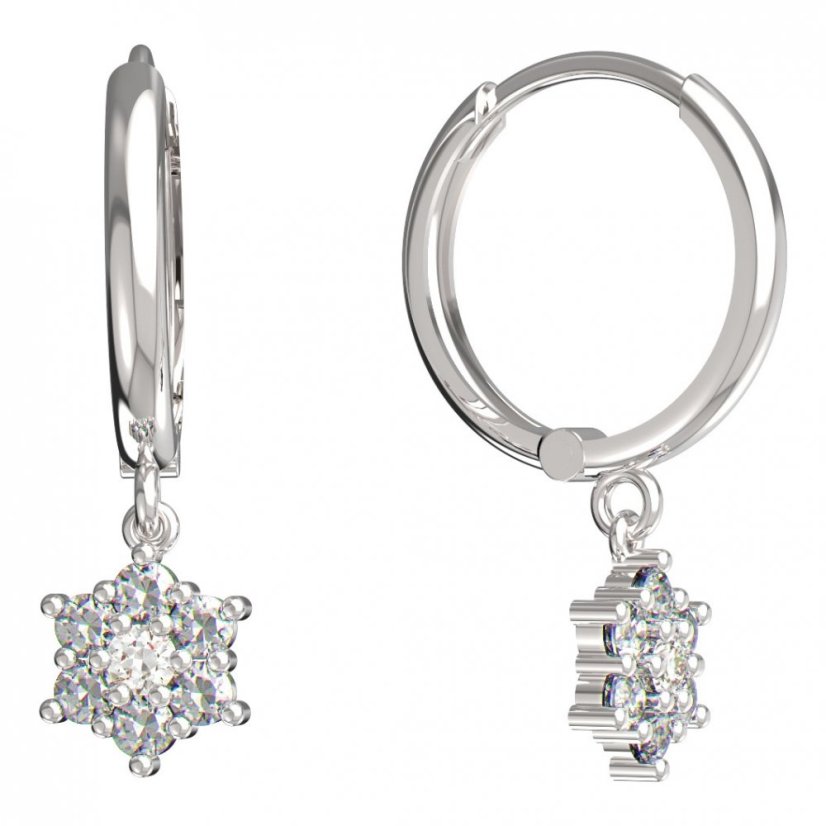 BeKid dětské náušnice hvězdička 109 Bílé zlato - 585 Diamant