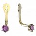 BeKid Gold earrings components 3 - Metal: White gold 585, Stone: Pink cubic zircon