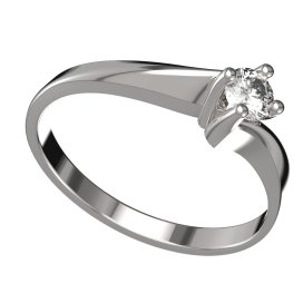 BG zlatý diamantový prstýnek  1438 /zásnubní/ Bílé zlato - 585 Diamant lab-grown