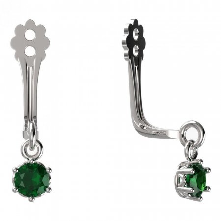 BeKid Gold earrings components I3 - Metal: White gold 585, Stone: Green cubic zircon