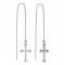BeKid, Gold kids earrings -1110 - Switching on: Pendant hanger, Metal: White gold 585, Stone: Green cubic zircon