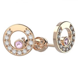 BG zlaté náušnice 1579 Růžové zlato 585 (30-90dní) Růžový kubický zirkon