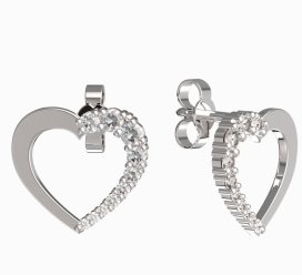 BeKid dívčí náušnice srdíčko 1263 Bílé zlato - 585 Diamant