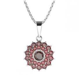 BG přívěs kulatý 004-0 Stříbro 925 - rhodium Granát