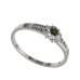 BG vltavínový prsten 886J - Kov: Bílé zlato 585, Kámen: Vltavín a  kubický zirkon
