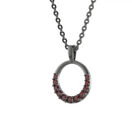 BG přívěs granátový kruh 1578 Stříbro 925 - ruthenium (30-90dní) Granát