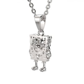 BG zlatý přívěšek Hlava - Mořská houba 1391 Stříbro 925 - rhodium Bílý kubický zirkon