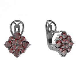 BG  náušnice 317 Stříbro 925 - ruthenium (30-90dní) Granát