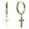 BeKid, Gold kids earrings -1104 - Switching on: Pendant hanger, Metal: White gold 585, Stone: Green cubic zircon