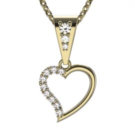 BG zlatý diamantový přívěšek srdíčko 1250 Žluté zlato - 585 Diamant lab-grown