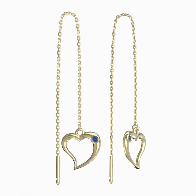 Bg náušnice srdíčko 1268 Bílé zlato - 585 Diamant
