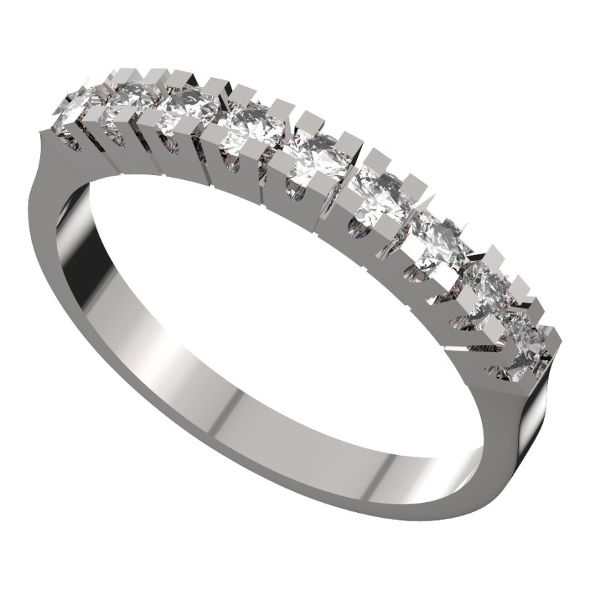 BG zlatý prstýnek 714 Bílé zlato - 585 Diamant