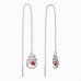 BeKid, Gold kids earrings -1192 - Switching on: Chain 9 cm, Metal: White gold 585, Stone: Red cubic zircon
